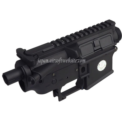 E&C COLT M4A1 金属のボディ アッパーロワーレシーバー (CNCロゴ)        E&Cおよび東京マルイ M4 M16シリーズ電動エアソフトライフルに対応     ブラック