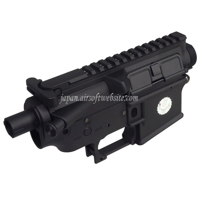 E&C COLT M4A1 金属のボディ アッパーロワーレシーバー (CNCロゴ)        E&Cおよび東京マルイ M4 M16シリーズ電動エアソフトライフルに対応     ブラック