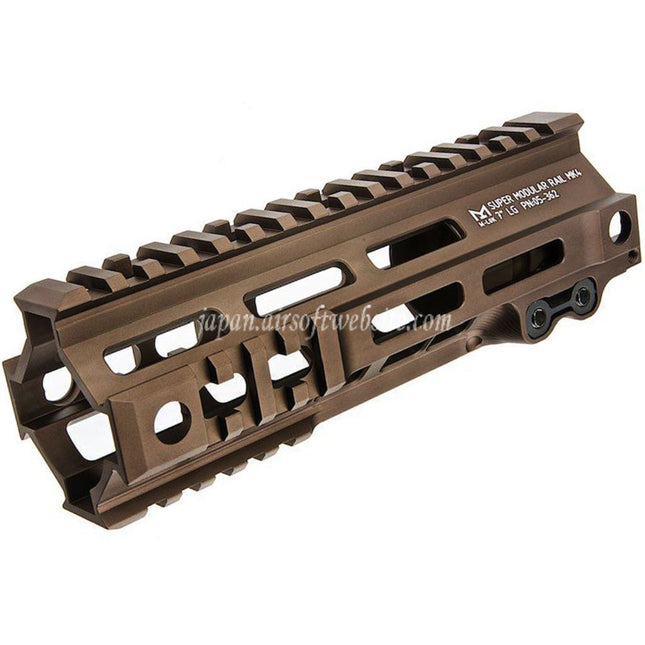 Z-Parts アルミ製 185mm 7インチ MK4 M-LOK ハンドガードレールシステム バレルナット付き GHK M4シリーズ GBBライフル対応 エアソフト タン