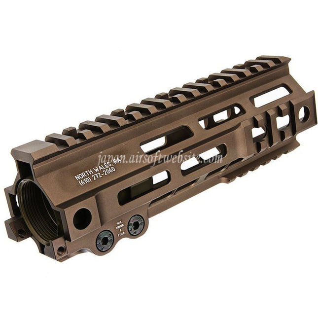 Z-Parts アルミ製 185mm 7インチ MK4 M-LOK ハンドガードレールシステム バレルナット付き GHK M4シリーズ GBBライフル対応 エアソフト タン