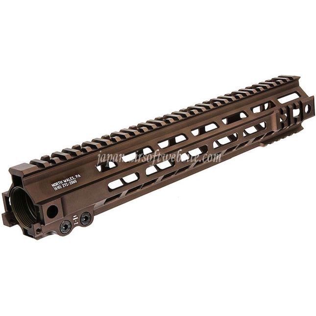 Z-Parts アルミ製 335mm 13インチ MK4 M-LOK ハンドガードレールシステム バレルナット付き 東京マルイ M4シリーズ MWS GBBライフル対応ライフル エアソフトガン タン