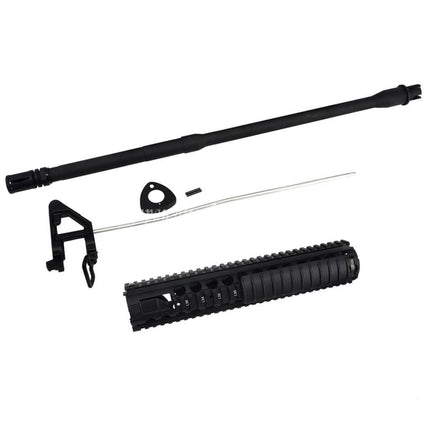 DOUBLE BELL 300mm SR16 M5 M16A4スタイル フロントアセンブリハンドガードレールシステム と アウターバレル      AR M4 M16シリーズ電動ガンに適しています  ブラック