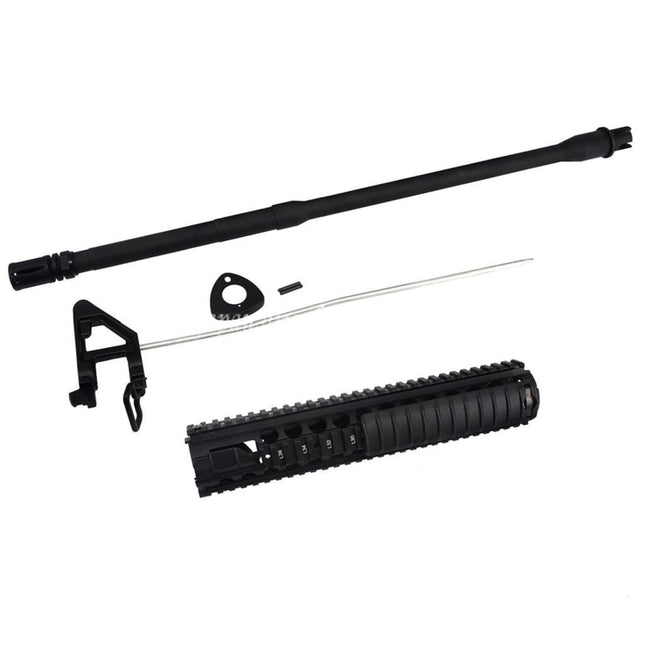DOUBLE BELL 300mm SR16 M5 M16A4スタイル フロントアセンブリハンドガードレールシステム と アウターバレル      AR M4 M16シリーズ電動ガンに適しています  ブラック