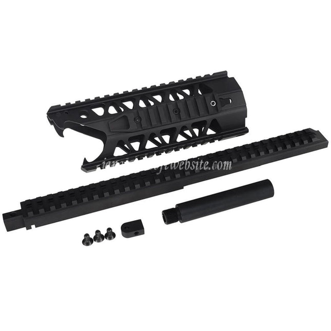 ARMY ARMAMENT 7インチ 4面レール Raptor RAS Keymodインターフェース ハンドガードレールシステム ARMY ARMAMENT R907 AUG AEGライフル エアガン ブラック