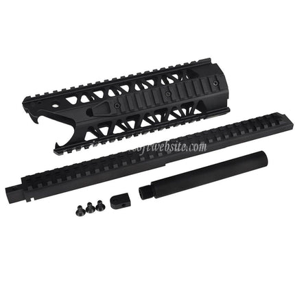 ARMY ARMAMENT 9インチ 4面レール Raptor RAS Keymodインターフェース ハンドガードレールシステム ARMY ARMAMENT R908 AUG AEGライフル エアガン ブラック
