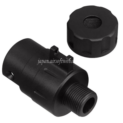 5KU CNCアルミ製 ファイバーオプティックフロントサイトサイレンサーアダプターキット -14mm逆ネジ ACTION ARMY AAP01 GBBピストル エアソフトガン対応
