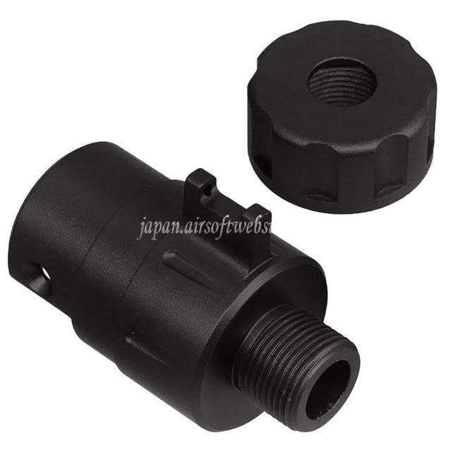 5KU CNCアルミ製 ファイバーオプティックフロントサイトサイレンサーアダプターキット -14mm逆ネジ ACTION ARMY AAP01 GBBピストル エアソフトガン対応