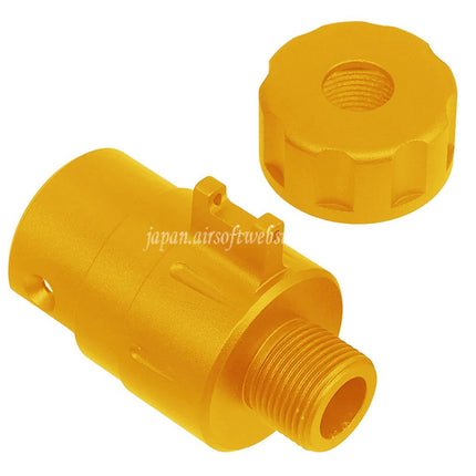 5KU CNCアルミ製 ファイバーオプティックフロントサイトサイレンサーアダプターキット -14mm逆ネジ ACTION ARMY AAP01 GBBピストル エアソフトガン対応