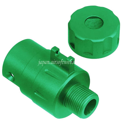 5KU CNCアルミ製 ファイバーオプティックフロントサイトサイレンサーアダプターキット -14mm逆ネジ ACTION ARMY AAP01 GBBピストル エアソフトガン対応