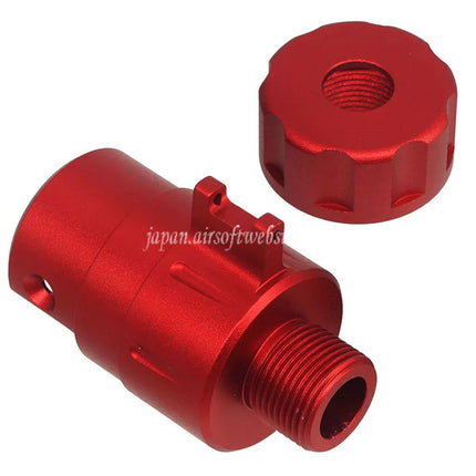 5KU CNCアルミ製 ファイバーオプティックフロントサイトサイレンサーアダプターキット -14mm逆ネジ ACTION ARMY AAP01 GBBピストル エアソフトガン対応