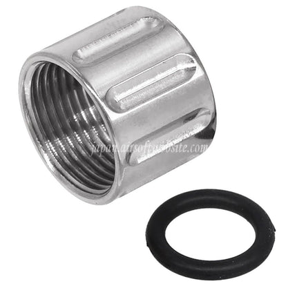 5KU 垂直ローレットスレッドプロテクターバレルカバー -14mm CCW 反時計回りスレッドアウターバレルピストル用 エアソフトガン