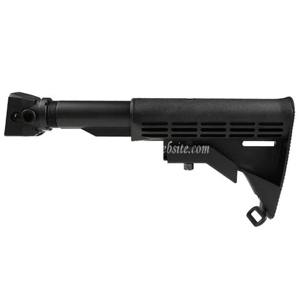 CYMA LEスタイル 6ポジション リトラクタブルライフルストックストックアダプターQDスリングスイベルバッファーチューブ付き   AKシリーズAEGライフルエアソフトガンに適しています  ブラック