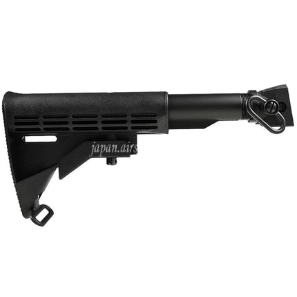 CYMA LEスタイル 6ポジション リトラクタブルライフルストックストックアダプターQDスリングスイベルバッファーチューブ付き   AKシリーズAEGライフルエアソフトガンに適しています  ブラック