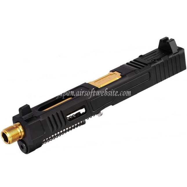 VFC CNCアルミ Fowler Industries MKII コンプリートアッパースライドバレルセット Elite Force VFC G17 Gen5 GBBピストルに適合 エアソフト ブラック