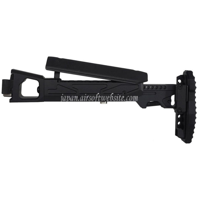 5KU KPYK 伸縮式折りたたみライフルストック チークライザー付き GHK AK74シリーズGBBライフルに適合   ブラック
