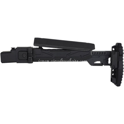 5KU KPYK 伸縮式折りたたみライフルストック チークライザー付き GHK AKM V2シリーズGBBライフルに適合 ブラック