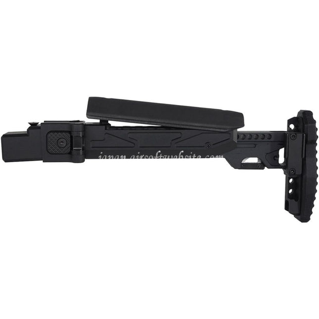 5KU KPYK 伸縮式折りたたみライフルストック チークライザー付き GHK AKM V2シリーズGBBライフルに適合 ブラック