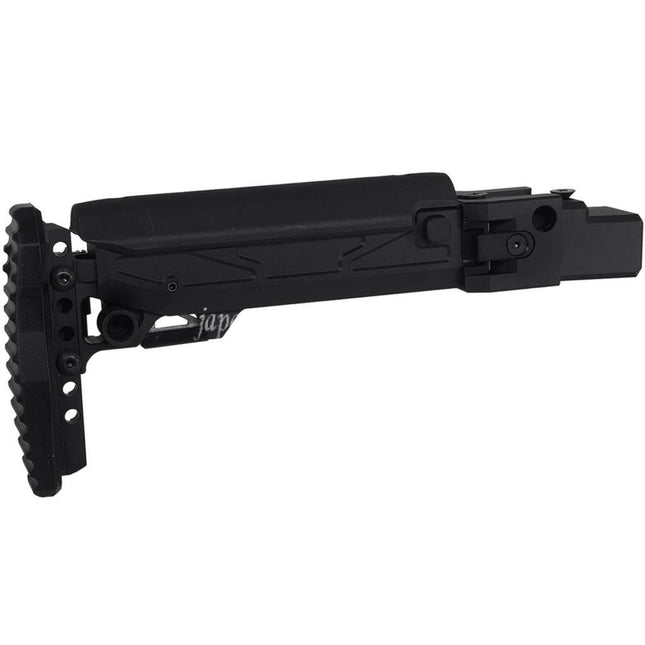 5KU KPYK 伸縮式折りたたみライフルストック チークライザー付き GHK AKM V2シリーズGBBライフルに適合 ブラック