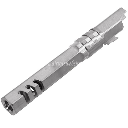 5KU  5インチ ステンレススチール 六角形アウターバレル +11mm CW 時計回りネジArmorer Works AW WE-TECH 東京マルイ Hi-Capa 5.1 シリーズ GBB ピストル エアソフトガンに適合