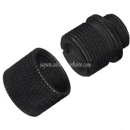 Airsoft Website バレルサイレンサーコンペンセイターアダプター ねじカバープロテクター付き合金    KSC M9 / WEピストルに適合 +11mm CW時計回り -14mm CCW反時計回りネジ