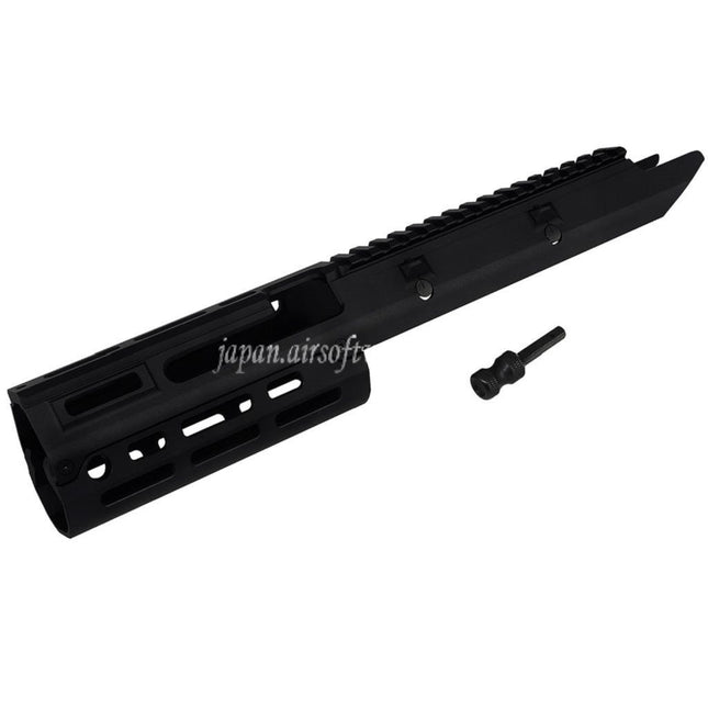 5KU CNCアルミニウム 350mm M-LOK ハンドガードレールシステム 付きチャージングハンドル      CYMA M5 MP5K PDWシリーズ電動ガンに適しています ブラック