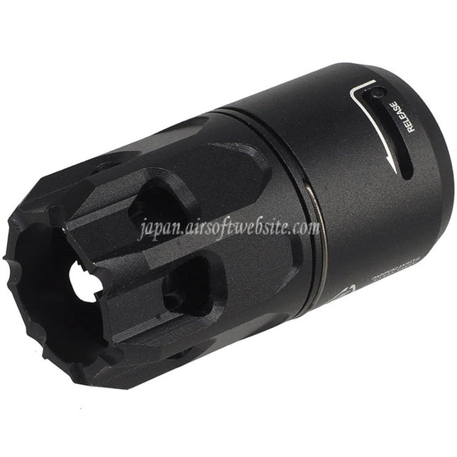 E&C King Compフラッシュハイダー QDオプレッサーブラストダイバーター付き     -14mm CCW 反時計回りに適しています