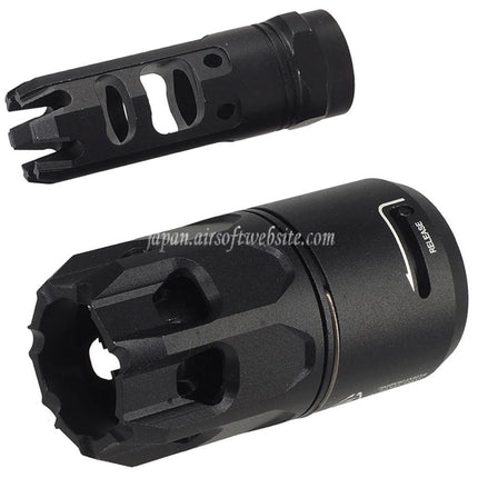 E&C King Compフラッシュハイダー QDオプレッサーブラストダイバーター付き     -14mm CCW 反時計回りに適しています