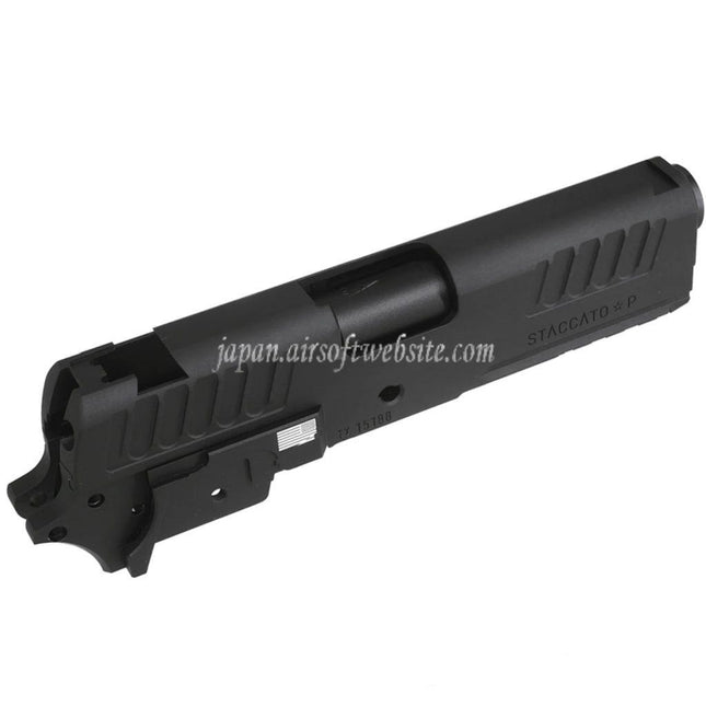 Bomber Airsoft CNC アルミニウム Staccato-P 9mm 4.15 スタイル バレルスライドミドルフレームキットセット    東京マルイ HI-CAPAシリーズ GBBピストルに適合   ブラック
