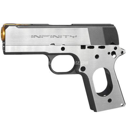 Bomber Airsoft CNC アルミニウム SVI Infinity Tiki スタイル バレルスライドフレームキットセット   東京マルイ V10シリーズ GBBピストルに適合   シルバー
