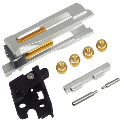 Bomber Airsoft CNC アルミニウム SVI Infinity Tiki スタイル バレルスライドフレームキットセット   東京マルイ V10シリーズ GBBピストルに適合   シルバー