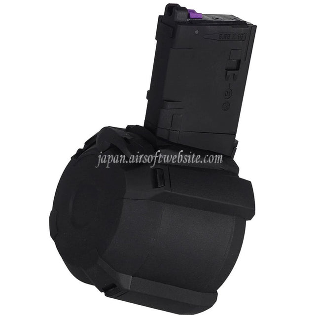 CYMA 500発 電動サウンドコントロールガスドラムマガジン    CYMA CGS 東京マルイ M4 シリーズ MWS GBB ライフル エアソフトガンに適合   ブラック