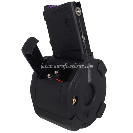 CYMA 500発 電動サウンドコントロールガスドラムマガジン    CYMA CGS 東京マルイ M4 シリーズ MWS GBB ライフル エアソフトガンに適合   ブラック