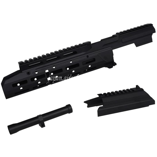 5KU Chassis SAGスタイル MK3.1 Monolithic M-Lok ハンドガードレールシステム レール付きダストカバーセット      CYMA AKM AK74 AK105シリーズの電動ガンに適しています     ブラック