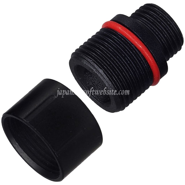 Airsoft Website バレルサイレンサーコンペンセイターアダプターねじカバープロテクター付き タイプ-2    KSC M9 / WEピストルに適合 +11mm CW時計回り -14mm CCW反時計回りネジ    ブラック
