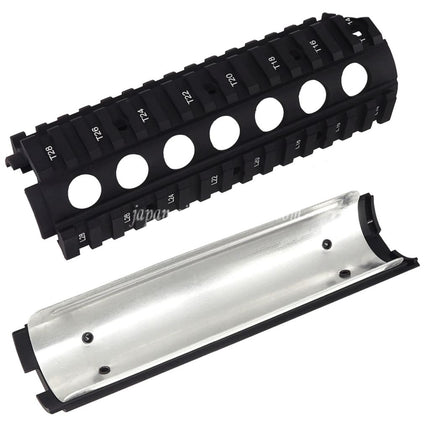 Airsoft Website 170mm CNCアルミニウム KACスタイル M4A1 M4CQB RAS ハンドガードレールシステムレールカバー付き      M4 M16シリーズの電動ガンに適しています    ブラック