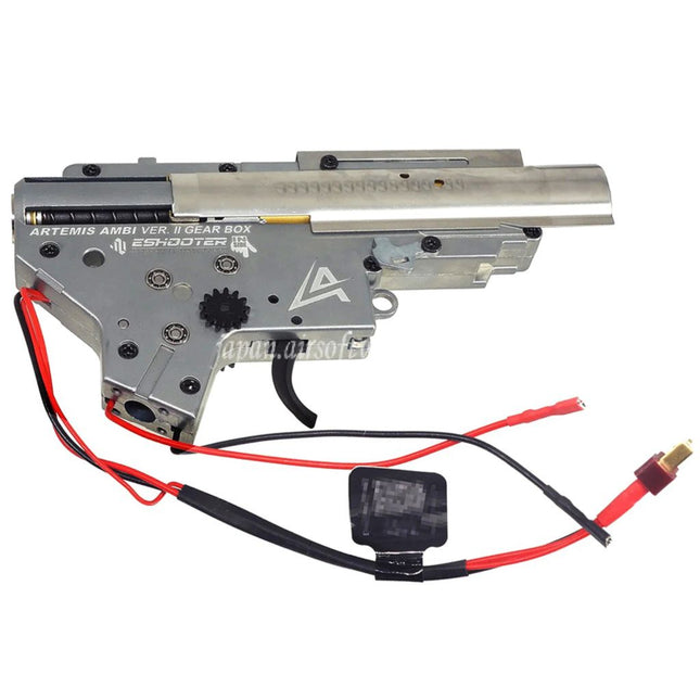 APS Artemisバージョン2 V2ギアボックス 左右両利き対応 E-Shooter ETU搭載       M4 M16シリーズの電動ガンAEG EBBライフルに適しています 背面配線