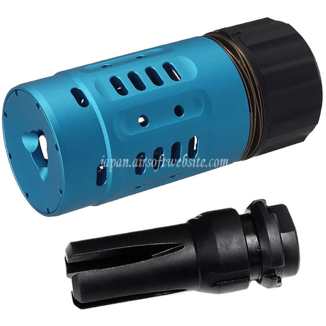 5KU Pyro 強化された4本爪フラッシュハイダー付きマズルブレーキ  -14mm CCW 反時計回りネジ