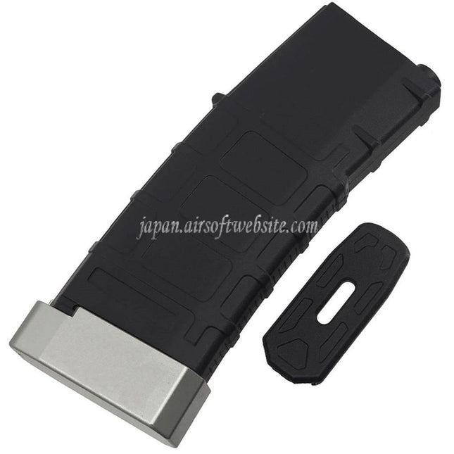 E&C 120発 ポリマー TR-1 Mid-Capマガジンシルバーベースプレート付き      M4 M16シリーズAEGライフルエアソフトガンに適合   ブラック